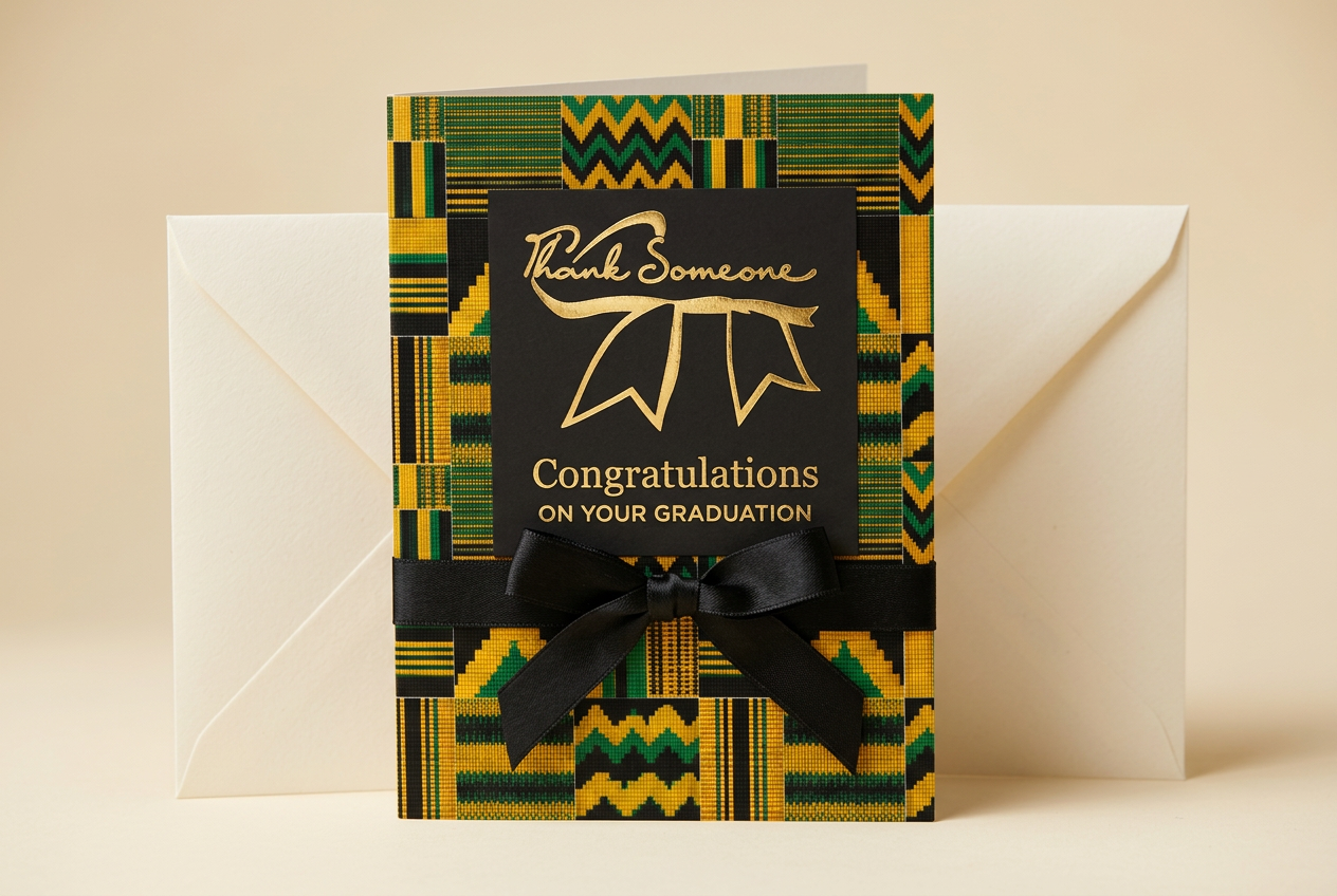 ThankSomeone-kente-graduation-card Gold Surprise Package - Image 3